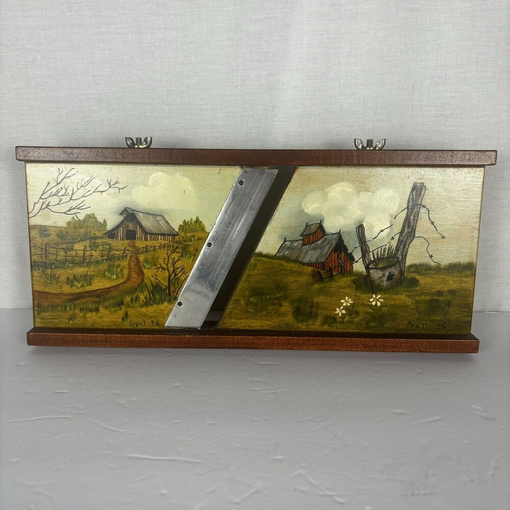 Mandolin Slicer For Decor Only Handpainted Wooden Cottagecore Rustic